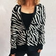 thumbnail image 2 of ZHYou Women's Round Neck Long Sleeve Printed Sweater Zipper Cardigan Jacket, 2 of 5