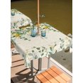 thumbnail image 2 of Outdoor Tablecloth with Umbrella Hole for Patio/Picnic/Party/Camping, Eucalyptus Leaves Lemon Waterproof Table Cloth Square Cover Washable, Summer Vintage Fruits Yellow Green (60"x 60"), 2 of 9