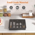 thumbnail image 5 of Organizador de Cubiertos con Tapa, Bandeja Cubierta para Utensilios para Cajón y Encimera de Cocina, Cubiertos y Cubiertos de Plástico Negro, 5 of 5