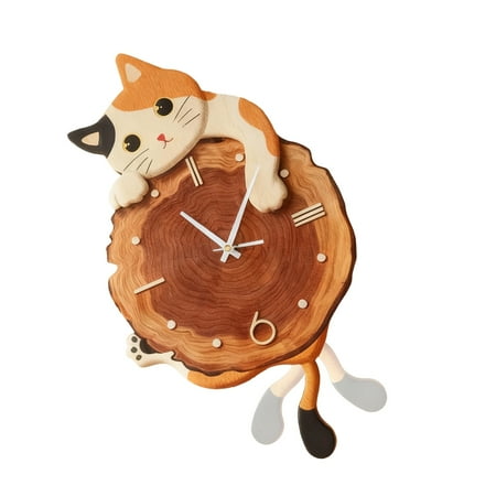 Pendulum Wall Clock Decorative Clock Silents,Battery Operated,Modern Wall Decors
