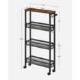 thumbnail image 5 of VASAGLE Rolling Cart, 4-Tier Utility Cart, Storage Cart with Handle, Metal Frame, for Kitchen, Dining Room, Living Room, Home Office, Rustic Brown and Black, 5 of 7
