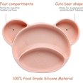 thumbnail image 5 of Non-Slip Silicone Plate Bowl Suction Cup Silicone Tableware with Compartments Dishwasher and Microwave Safe (Pink), 5 of 5