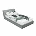 thumbnail image 3 of Ambesonne Black and White Fitted Sheet & Pillow Sham Set, Sleeping Panda, Full, Black White, 3 of 3