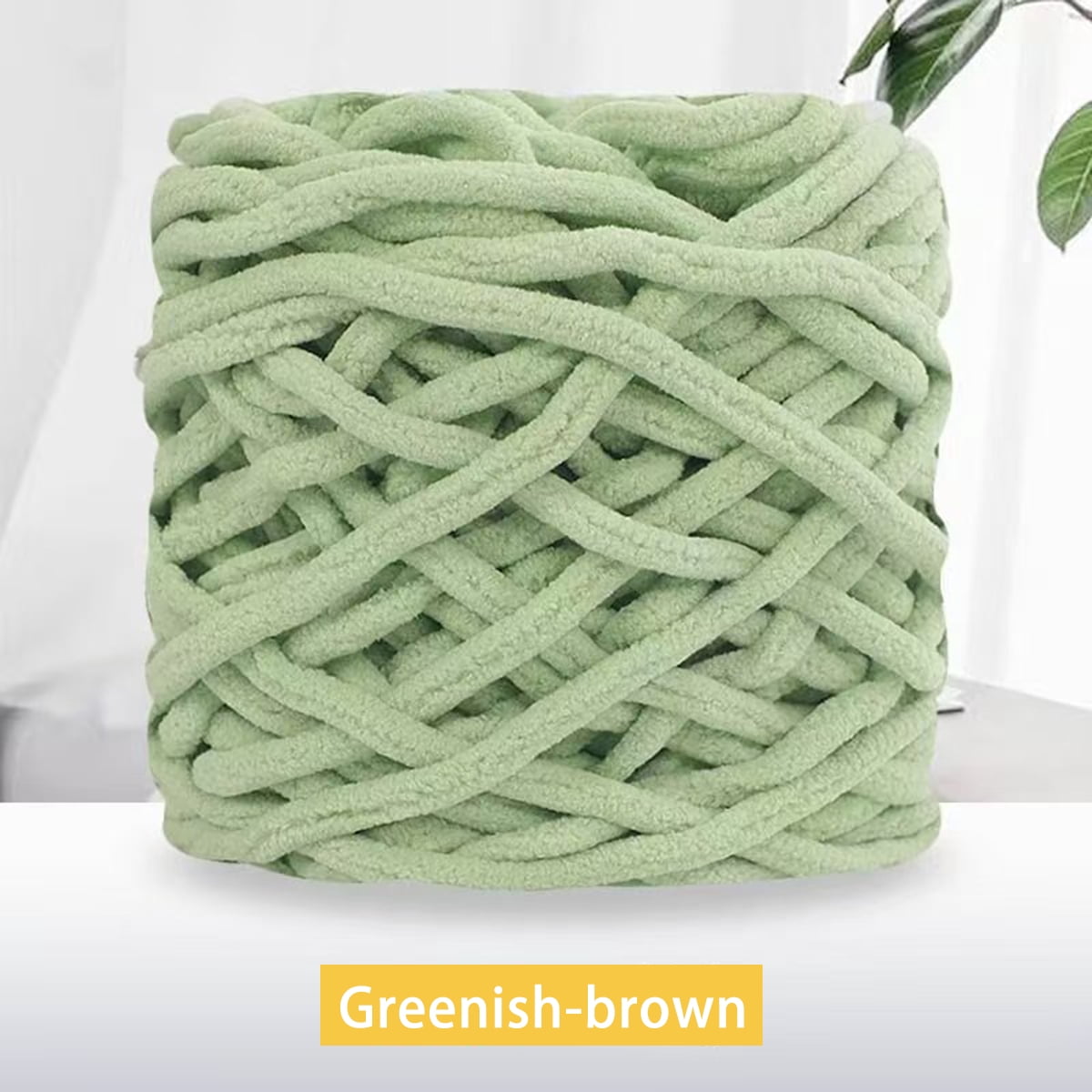 Tikeitoo Chunky Knitting Yarn 4-Pack - #6 Super Bulky Soft Tube Chenille Yarn for Arm Knitting & Crochet - Make Blankets & Scarves - 400g Total