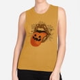 thumbnail image 2 of Pumpkin Lips Halloween Women's Muscle Tank X-Small Antique Gold, 2 of 5