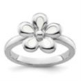 thumbnail image 2 of Auriga 925 Sterling Silver Polished White Enameled Flower Ring for Women Size- 7, 2 of 6