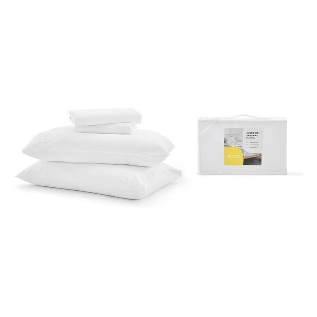 Juego de Sábanas Nooz Microfibra Tamaño Matrimonial blanco
