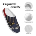 thumbnail image 5 of Lsque 2025 New Year 2 Pattern Womens Comfort Cotton on Scuff With Memory Foam and Anti-skid Sole Slipper-39/40, 5 of 7