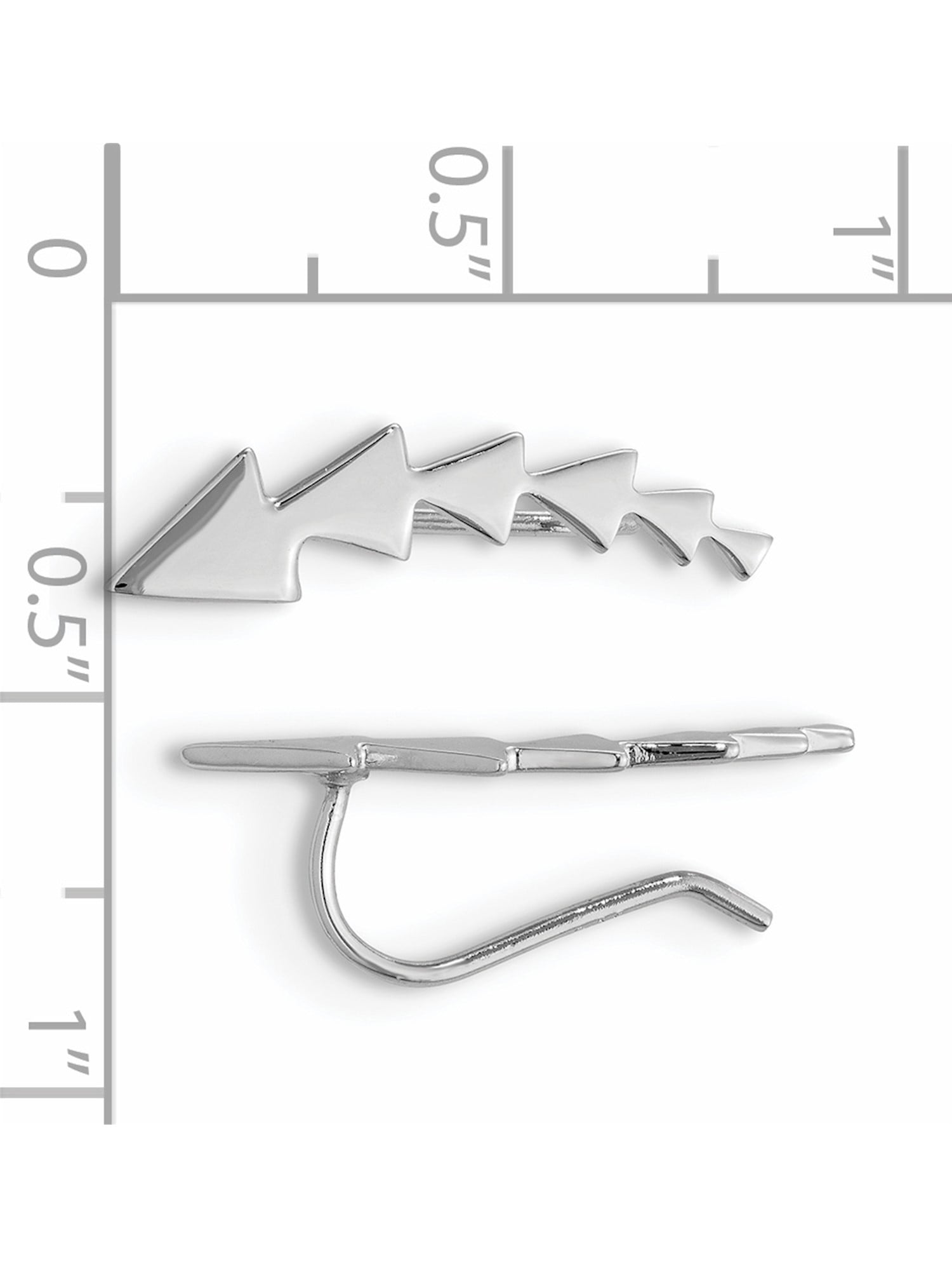 Leslies 925 Sterling Silver Polished Arrow Ear Climber Earrings