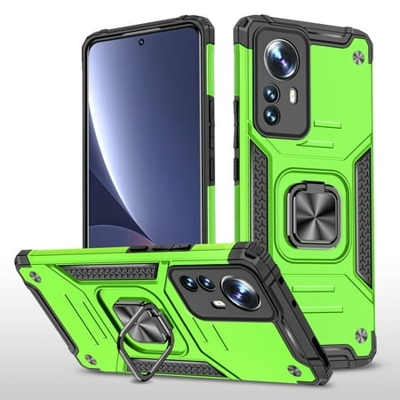 Shoppingbox Case for Xiaomi Mi 12 Pro 6.73", Dual Layer Shockproof Protective Cover Phone Case with Kickstand - Green