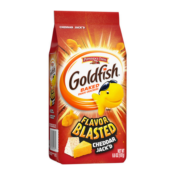 Pepperidge Farm Blasted Cheddar Jack'd Goldfish, 3-Pack 6.6 oz. Bag ...