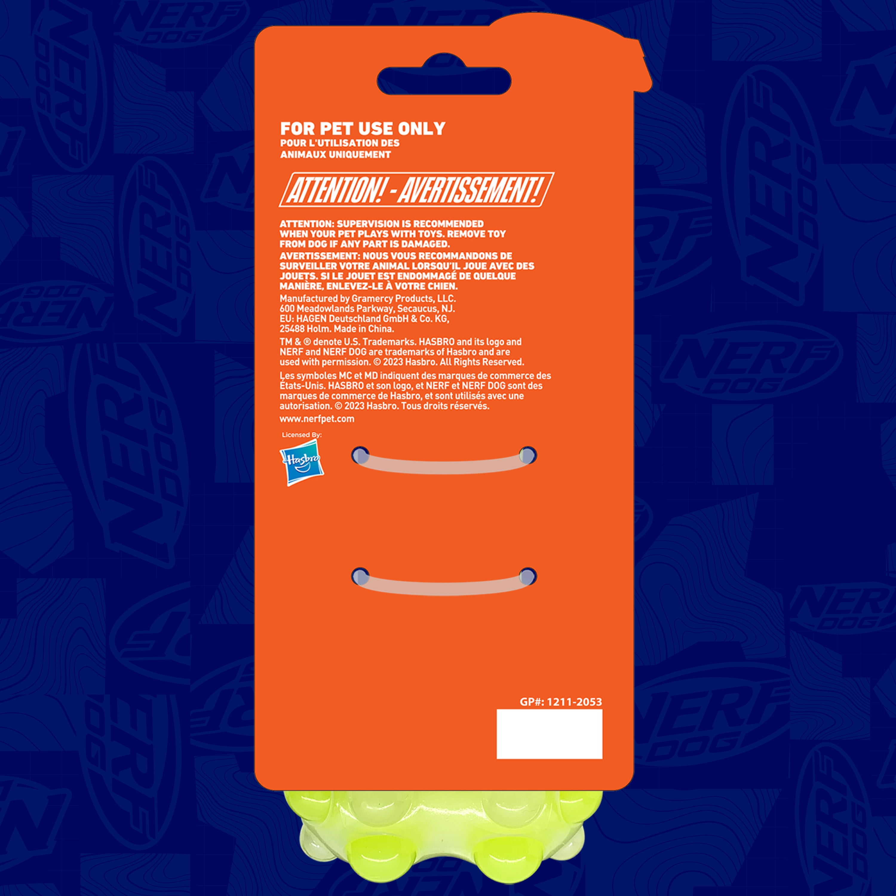 Nerf Dog TPR Squeak Glow Bubble Bone, 7 inch