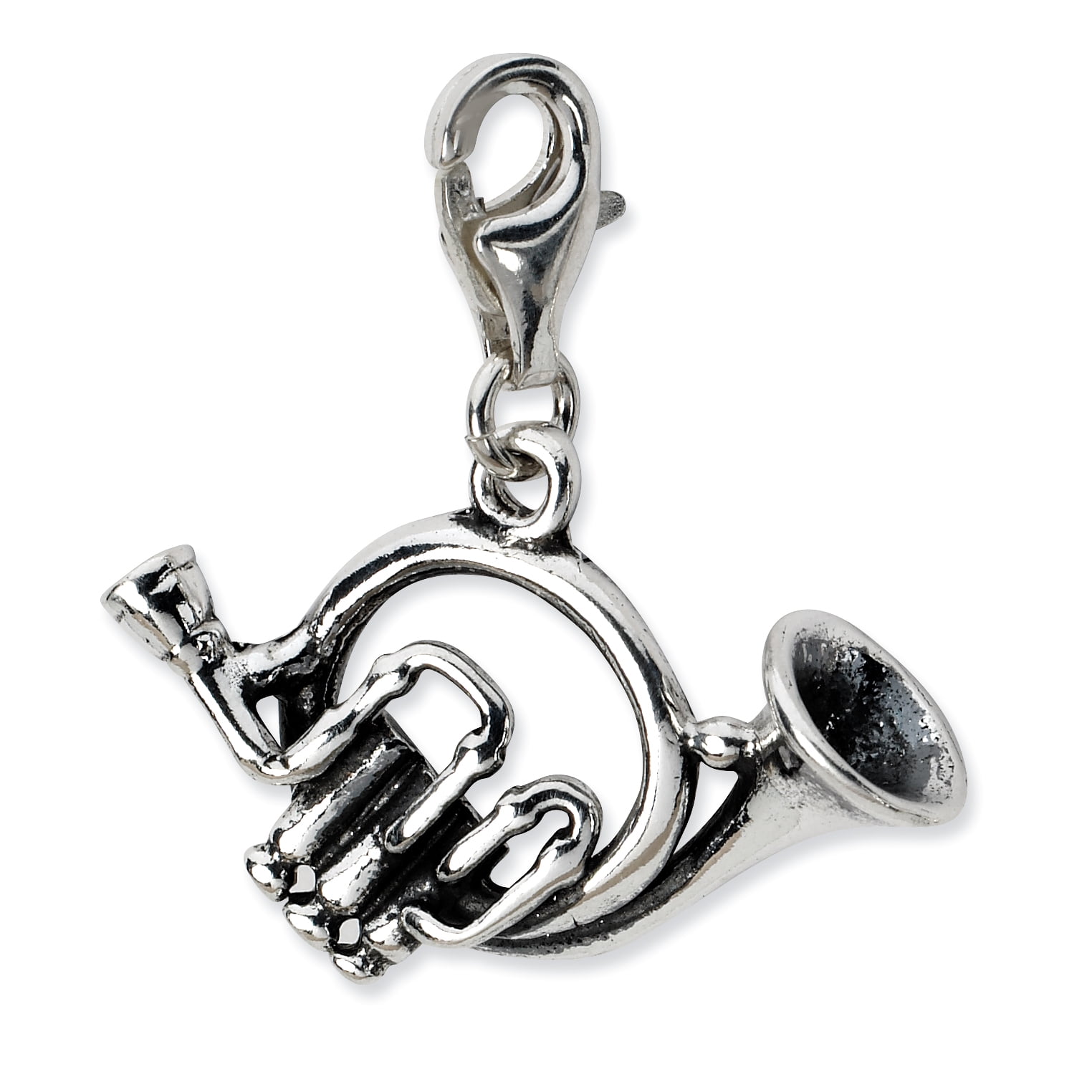 925 Sterling Silver French Horn Pendant Charm Necklace Musical Fine Jewelry Gifts For Women For Her