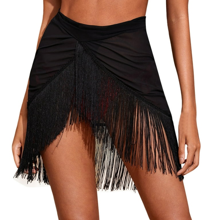 Swim Skirt for Women Ruffle Trim Sheer Beach Cover Up Beach Swim Skirt for Women Ruffle Trim Sheer Beach Cover Up Beach