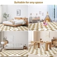 thumbnail image 2 of CozyDesg Shag Area Rugs,5'x8' Soft Fluffy Floor Rugs Checkered Carpet，Washable Area Rugs for Living Room Bedroom Decor,Beige & White, 2 of 7