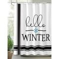 thumbnail image 2 of Christmas Hello Shower Curtain Set ，Waterproof Fabric Shower Curtains Winter Snowflake Black Line Shower Curtains for Bathroom,Bathroom Decor 54x"78", 2 of 6