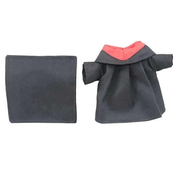 RENACLIPY Doctoral Cap Gown Black Fabric 1 Set