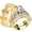 Gold, variant on His & Hers Couple Rings Set Gold Plated Wedding Band for Women 1CT Heart Cut 6A Cubic Zirconia Engagement Ring Men's Titanium Steel Band