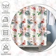 thumbnail image 4 of Baocicoo Tropical Flamingo Shower Curtain Green Plants Floral Pink Flower Watercolor Decorative Shower Curtains for Home Bathroom Bathtubs Polyester Waterproof Fabric with Hooks 72x72 Inches, 4 of 6