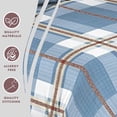 thumbnail image 4 of Superity Duvet and Fitted Sheet Set Cotton Blend Percale Fabric Button Closure Duvet Cover Breathable and Wrinkle Free - Including 2 Pillow Cases 4 Piece Set (Denim Plaid, Full), 4 of 5