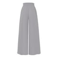 thumbnail image 3 of Women's Wide Leg Skirt Pants, High Waist Elastic Band, Casual Long Palazzo Trousers, Fashion Lounge Pants for Women, Comfortable and Stylish,Gray,2XL, 3 of 6