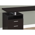 thumbnail image 3 of Kingfisher Lane 60" Computer Desk in Cappuccino and Silver, 3 of 5