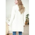 thumbnail image 4 of LAICAIW Womens Cardigan Long Sleeve Cable Knit Sweater Open Front Loose Outwear with Pocket, 4 of 5
