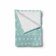 thumbnail image 2 of Pale Blue Soft Flannel Fleece Blanket, Geometric Image with Circles Rounds Inner Design Polka Dots Print, Cozy Plush for Indoor and Outdoor Use, 70" x 90", Sky Blue White and Black, by Ambesonne, 2 of 6