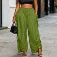 thumbnail image 2 of SAWOBUUN Womens Harem Pants Palazzo Pants Wide Leg Lounge Pants Drawstring Loose Fit Casual Trousers, 2 of 6
