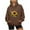 Brown110, variant on Womens Pullover Hoodies Sunflower Print With Pocket Drawstring Crewneck Women Sweatshirt