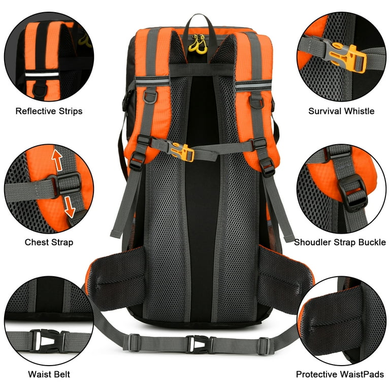 TOPCHANCES Hiking Backpack with Bag Cover 50L Waterproof