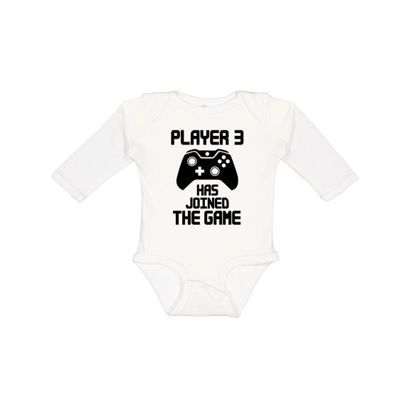 Inktastic Player 3 Has Joined the Game Boys or Girls Long Sleeve Baby Bodysuit