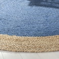 thumbnail image 3 of SAFAVIEH Natural Fiber Cebrail Braided Jute Area Rug, Royal Blue/Natural, 7' x 7' Round, 3 of 6