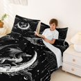 thumbnail image 3 of Homewish Boho Dragon Queen Sheets,Hippie Moon Print Queen Sheet Sets,Black White,4-Piece,1 Flat Sheet, 1 Fitted Sheet and 2 Pillowcases, 3 of 6