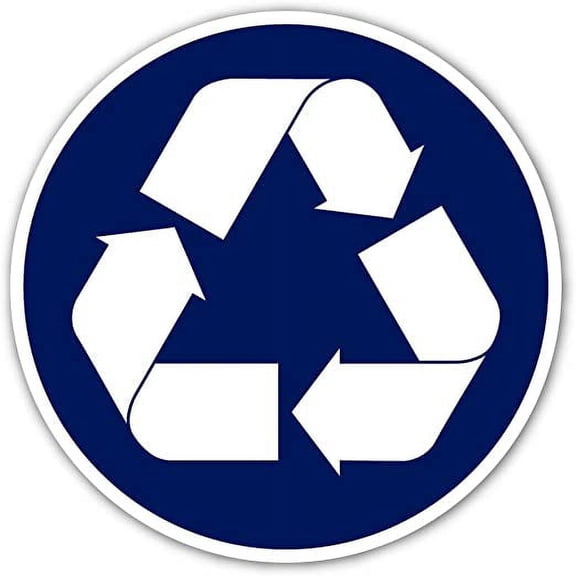 Blue Recycle Sign Vinyl Decal Bumper Sticker