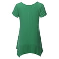 thumbnail image 3 of SSOULM INCH & FIT Women's Round Neck Short Sleeve Asymmetrical Hem Tunic Tank Top. Made in U.S.A, 3 of 5
