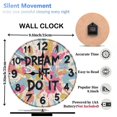 thumbnail image 2 of 10-Inch Silent Wooden Wall Clock, " Dream It Do It Motivational Wall Clock Home Decor "  Silent Non-Ticking Clock, Battery Operated (AA Batteries Not Included), Artistic Home Decor, 2 of 8