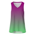 thumbnail image 4 of Fshinging Gradient Women's Tank Tops Summer Loose Casual V Neck Slim 2025 Sleeveless T Shirts Holiday Beach Camisoles, 4 of 4