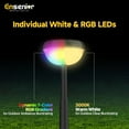 thumbnail image 3 of Ensenior Color Changing Solar Lights Outdoor, Auto ON/Off 3000K White Light & RGB LED Solar Garden Lights for Pathway, Yard, Patio, Waterproof, Energy-Efficient Landscape Lighting, 8-Pack, 3 of 9