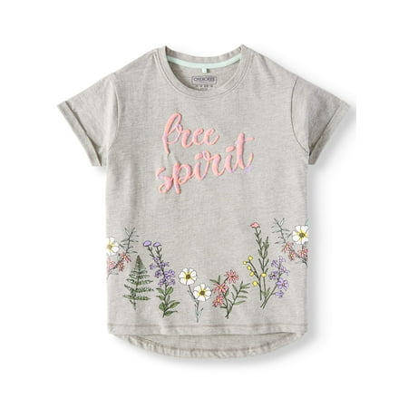 British Boatneck Tee - Free Spirit Boatneck Graphic T-Shirt (Little Girls & Big Girls)