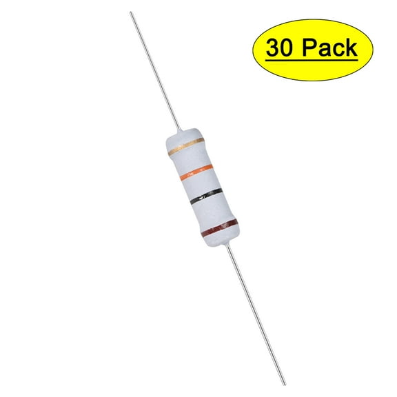 Uxcell 30Pcs 2W 2 Watt Metal Oxide Film Resistor Axile 10K Ohm ±5% Tolerance