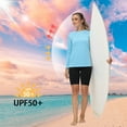 thumbnail image 5 of Women's Long Sleeve Swim Shirts Rash Guard Shirts UPF 50+ Sun Protection Quick Dry Hiking T-Shirt Athletic Workout Running Tops Shirts SkyBlue L, 5 of 6