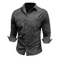 thumbnail image 5 of Men's Slim Fit Corduroy Shirt Long Sleeve Button Down Casual Shirt with Chest Pocket for Autumn Winter Daily Wear Mens Summer Lightweight Pullover Tee Shirts, 5 of 7