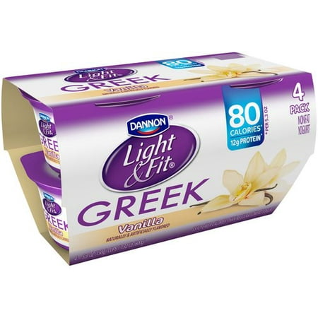 Dannon Light & Fit Greek Vanilla Nonfat Yogurt, 5.3 oz, 4 ...