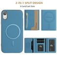 thumbnail image 3 of Dteck Magnetic Case for iPhone XR, 2 in 1 Wallet Case Detachable Card Holder, Compatible with MagSafe, Slim PU Leather RFID Blocking Credit Slots Zipper Pocket,Light Blue, 3 of 7
