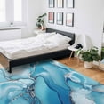 thumbnail image 5 of Area Rugs Indoor Non-Slip Rectangle Rug 4x6 Ft Marble Texture Blue Green Sliver Modern Abstract Rug Rubber Backing Floor Mats Non Shedding Home Decor Carpet for Entryway Living Room, 5 of 8