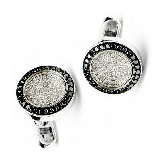 3Ct Round Cut Lab-Created Diamond Men's Wedding Cufflinks 14K White Gold Plated