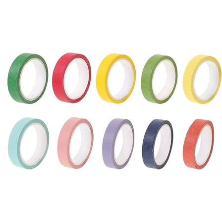 RUNROTOO Diy Tapes Assorted Color Washi Paper 10 Rolls 1.45X1.45X0.28in