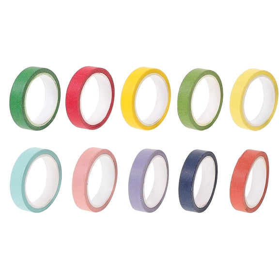 RUNROTOO Diy Tapes Assorted Color Washi Paper 10 Rolls 1.45X1.45X0.28in