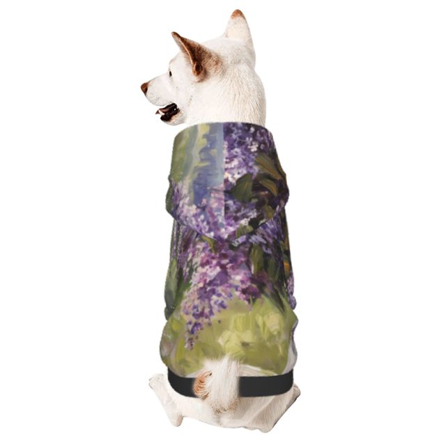 Balery Lilacs Teapot Scenic Painting Sudadera con Capucha para Perros Pequeños – Ropa para Mascotas, Disfraz para Perros y Gatos, Ideal para Fiestas y Cosplay-Small